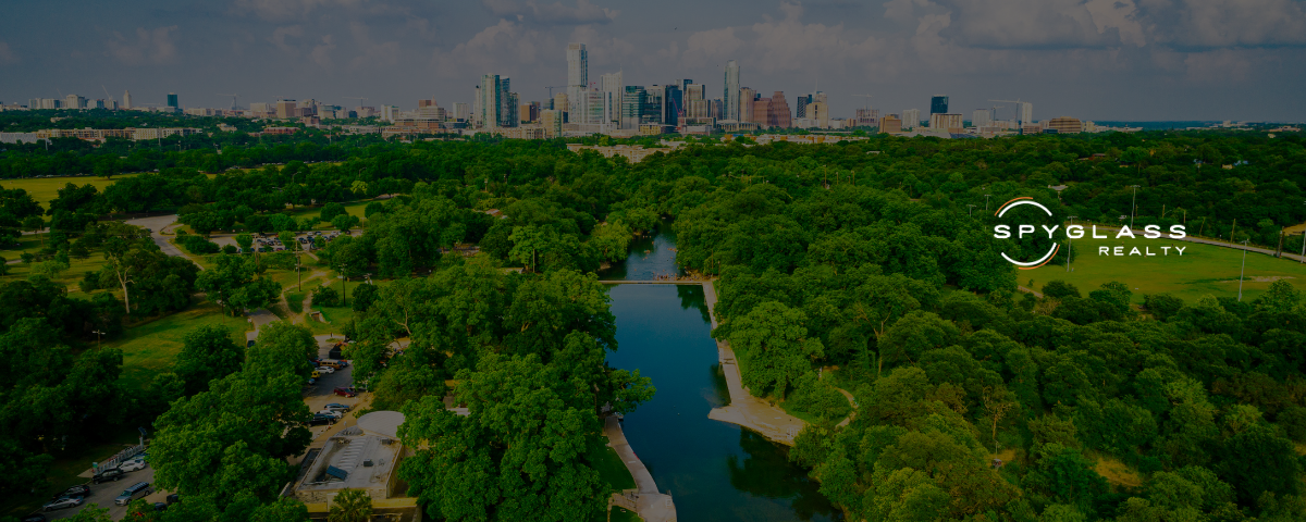 an image of downtown austin's skyline from zilker